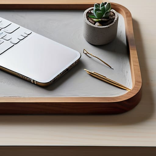 Concrete Minimalist Desktop Organizers on desk.