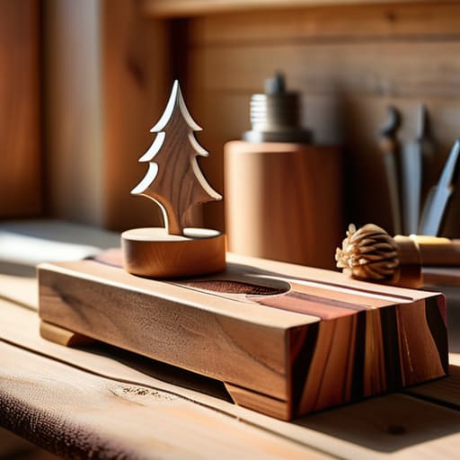 Rustic upcycled wood ornament displays.