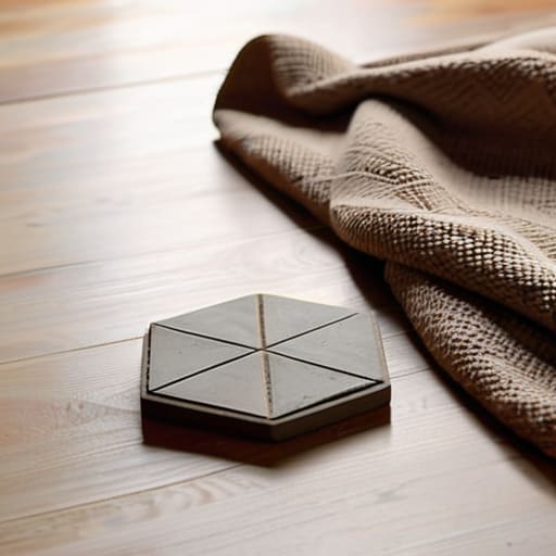 Handmade custom geometric coasters in concrete.