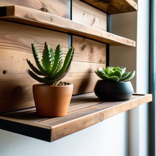 Industrial-Style Wall Storage made from pallets.