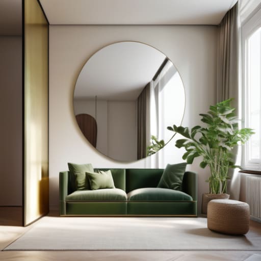 Using mirrors for spatial illusion in rooms.